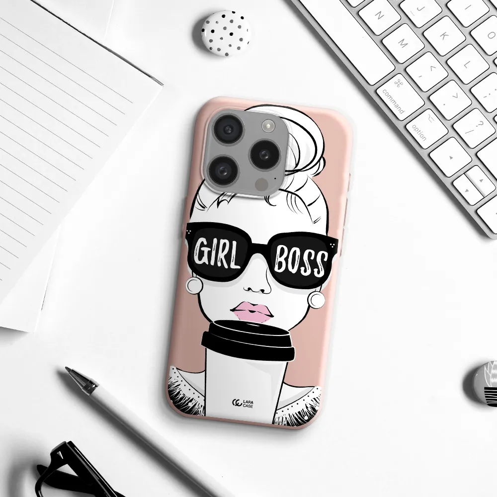 Girl Boss Apple Iphone 15 Pro Silicone Pastel Pink Case