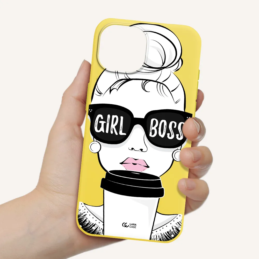 Girl Boss Apple iPhone 15 Silicone canary yellow Case