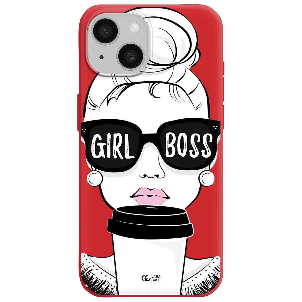 Girl Boss Apple Iphone 15 Silicone Imperial Red Case