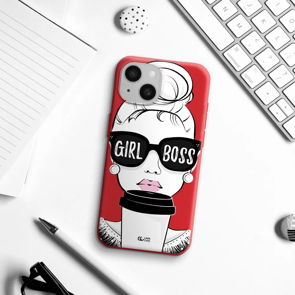 Girl Boss Apple Iphone 15 Silicone Imperial Red Case