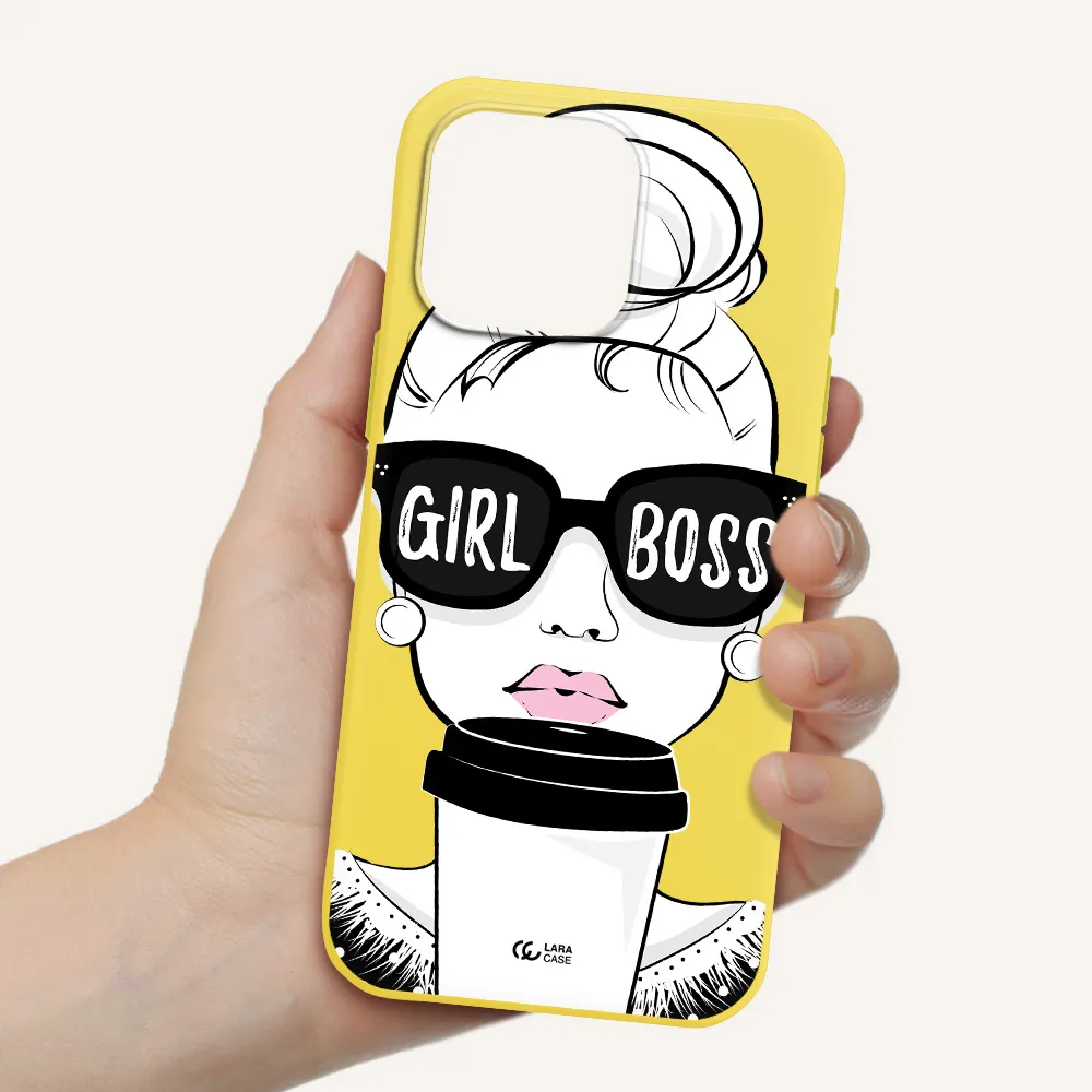 Girl Boss Apple Iphone 16 Pro Max Silicone Canary Yellow Case