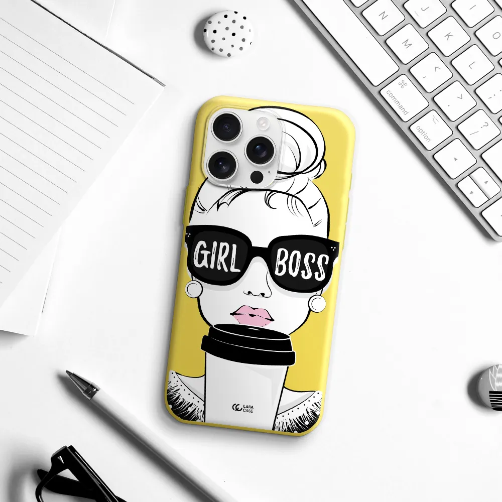 Girl Boss Apple Iphone 16 Pro Max Silicone Canary Yellow Case