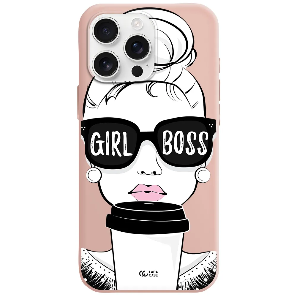 Girl Boss Apple Iphone 16 Pro Max Silicone Pastel Pink Case