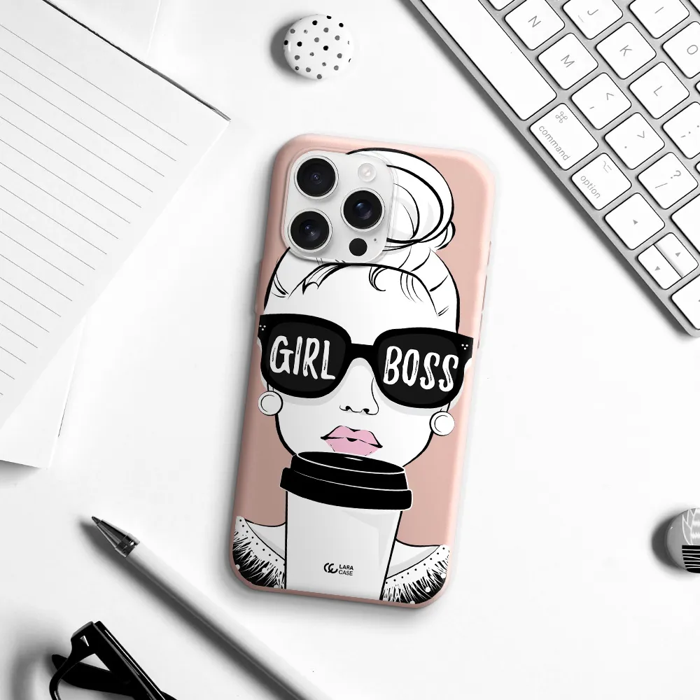Girl Boss Apple Iphone 16 Pro Max Silicone Pastel Pink Case