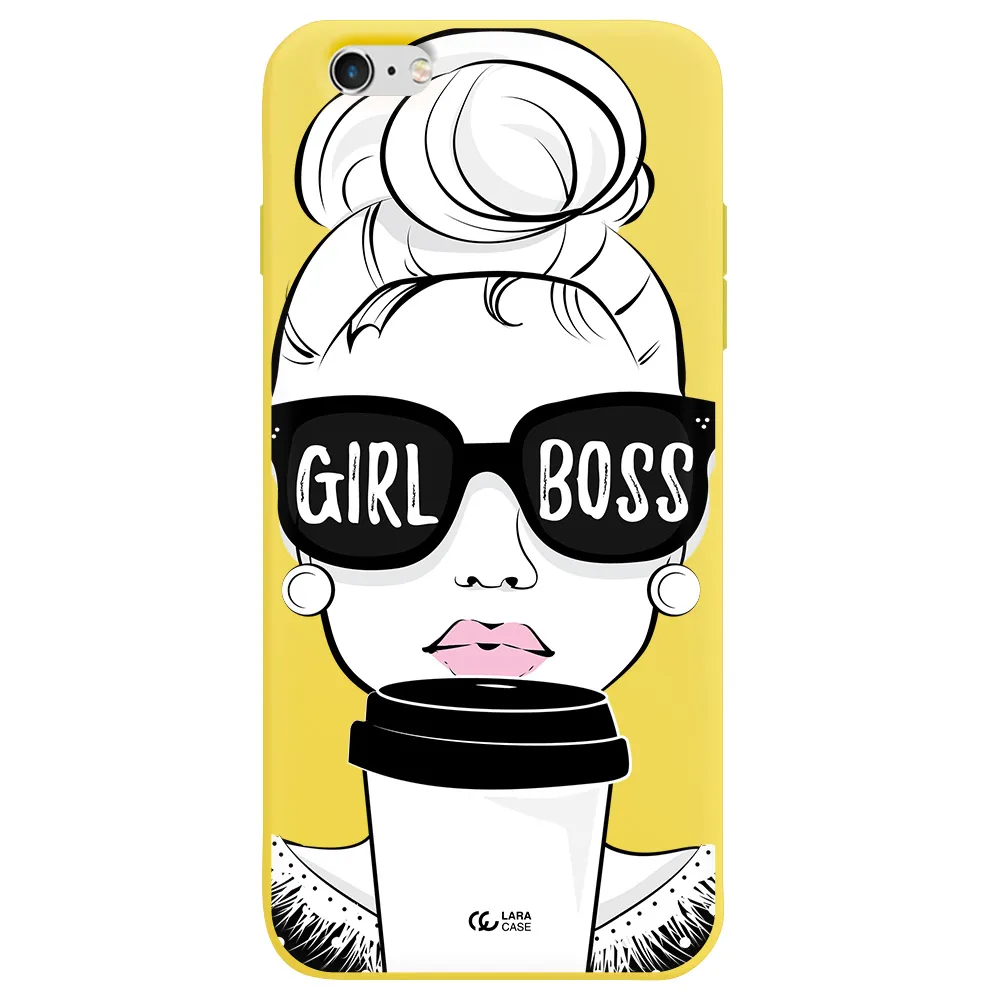 Girl Boss Apple iPhone 6 plus Silicone canary yellow Case