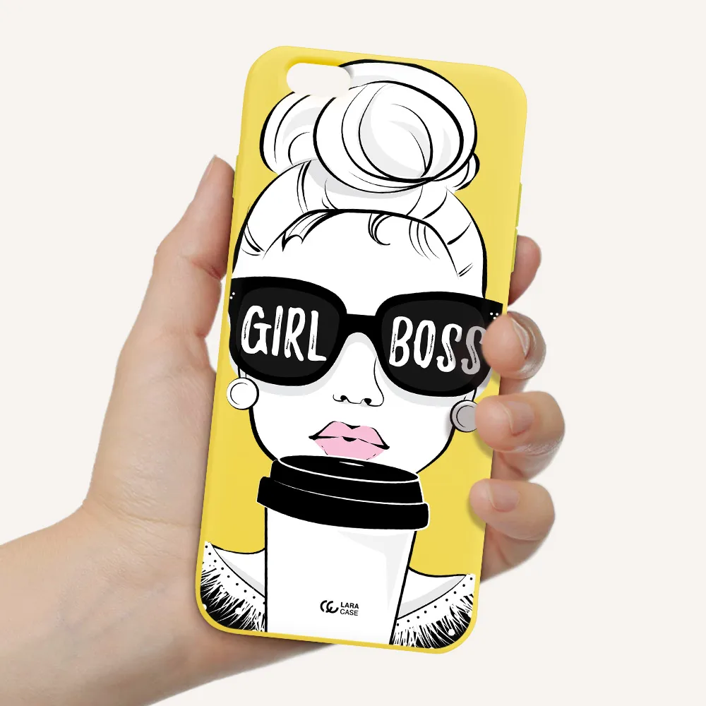Girl Boss Apple iPhone 6 plus Silicone canary yellow Case