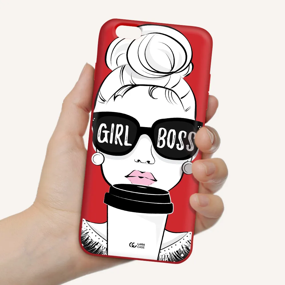 Girl Boss Apple iPhone 6 plus Silicone Imperial Red Case