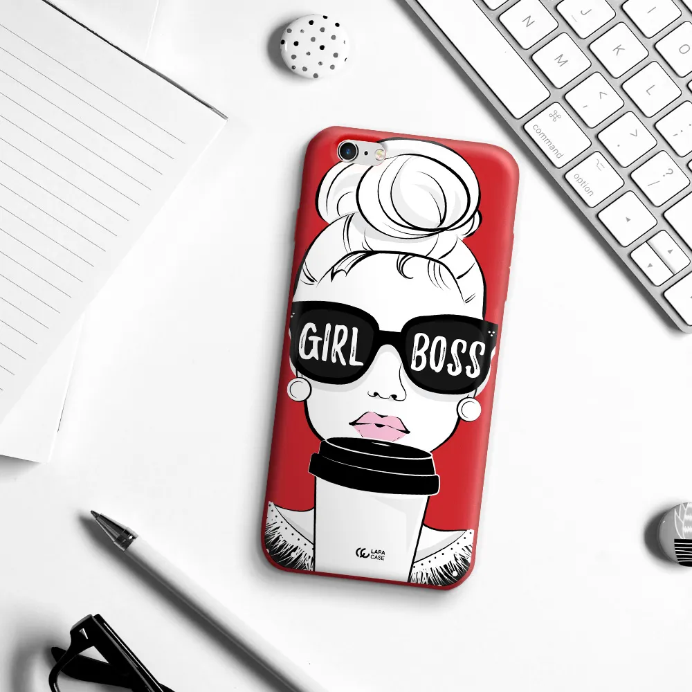 Girl Boss Apple iPhone 6 plus Silicone Imperial Red Case
