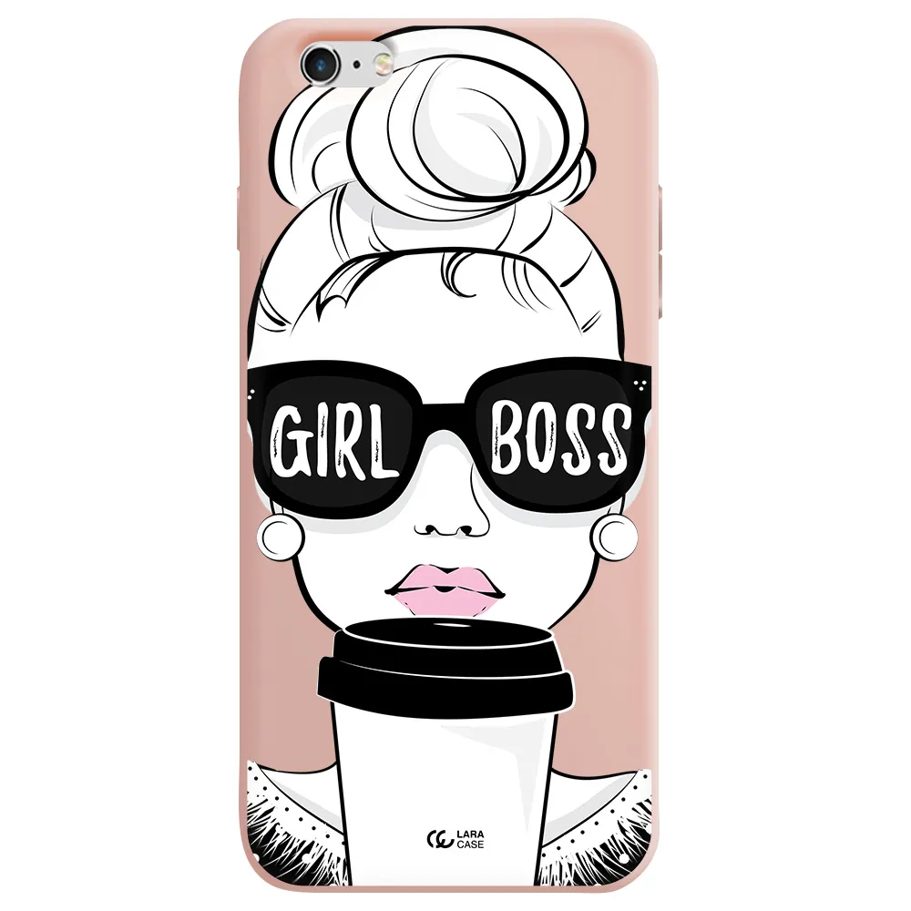 Girl Boss Apple iPhone 6 plus Silicone pastel pink Case