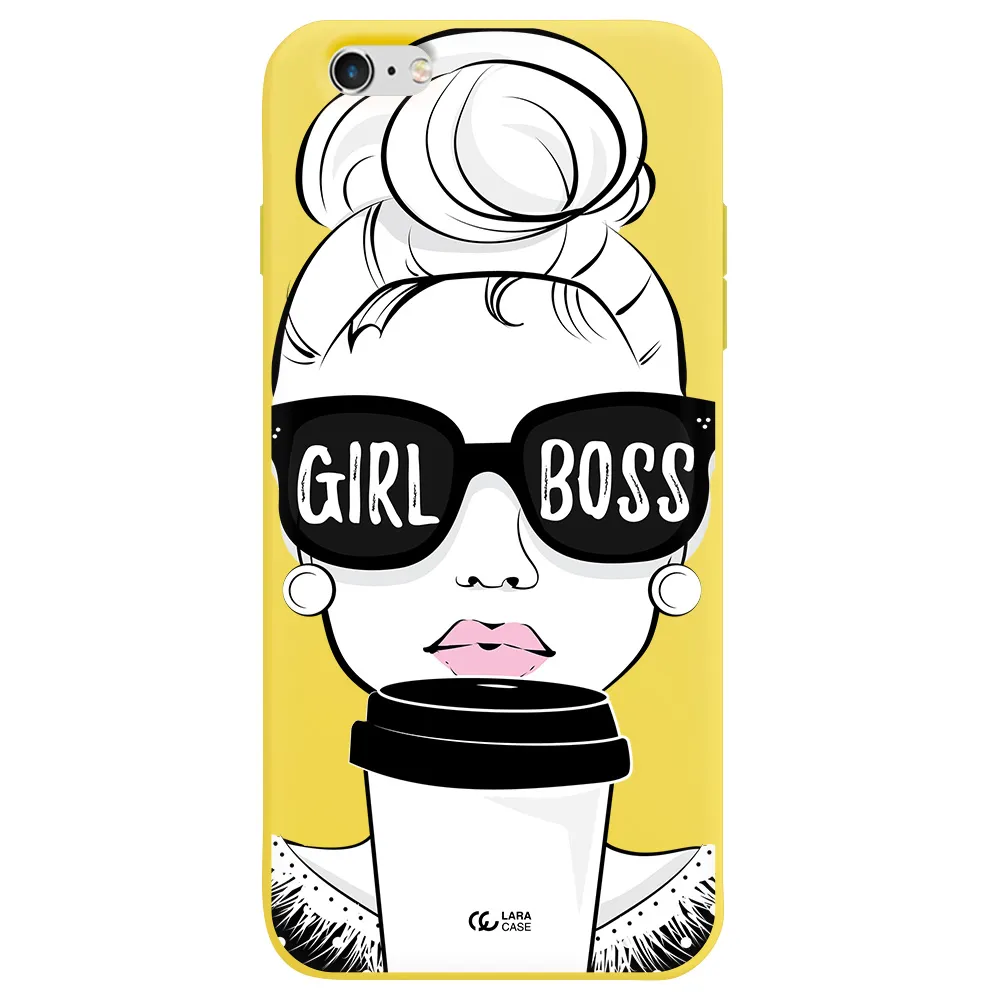 Girl Boss Apple iPhone 6 s plus Silicone canary yellow Case