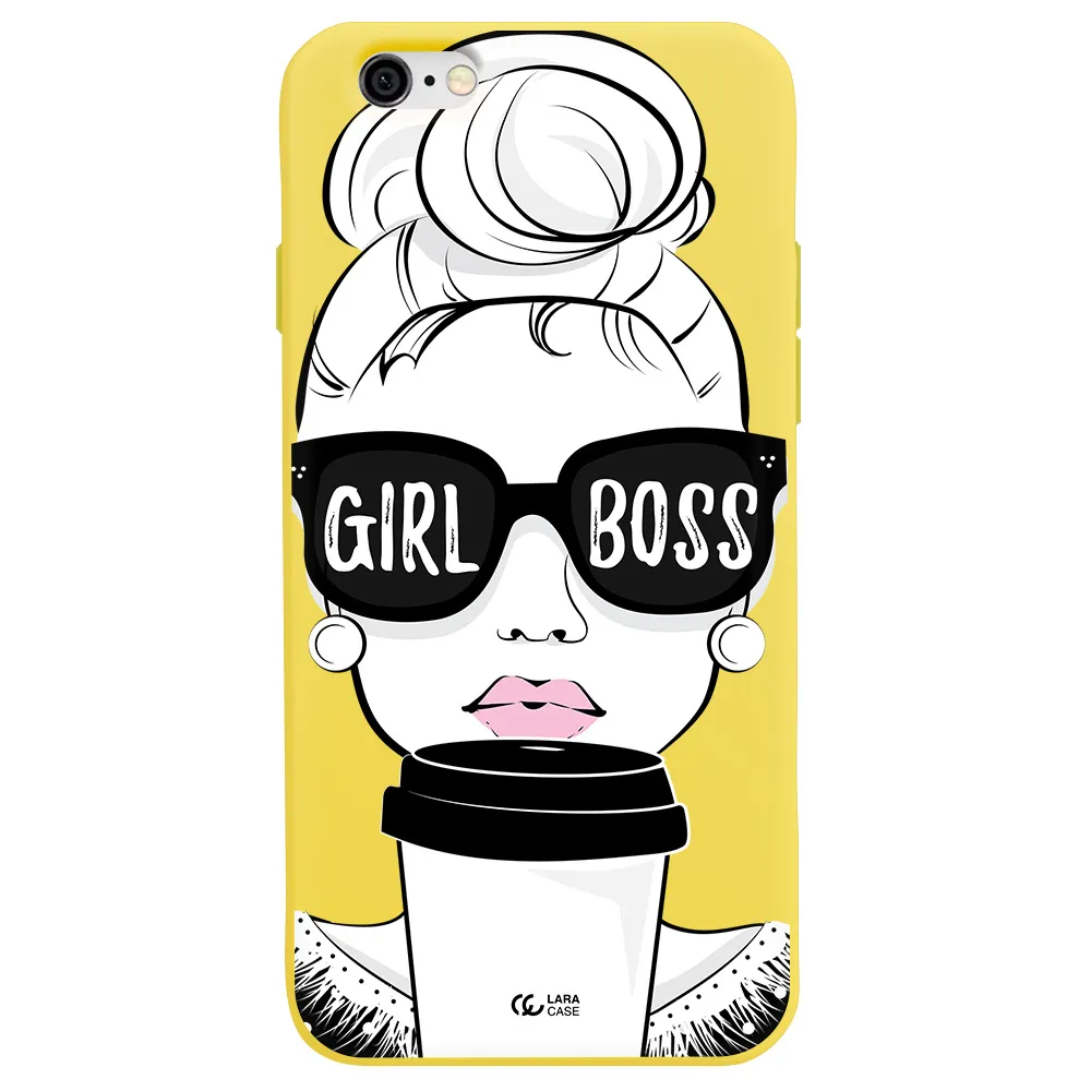 Girl Boss Apple iPhone 6 Silicone canary yellow Case