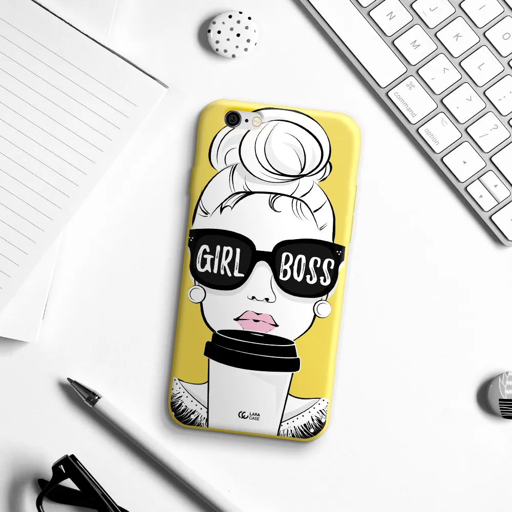 Girl Boss Apple iPhone 6 Silicone canary yellow Case