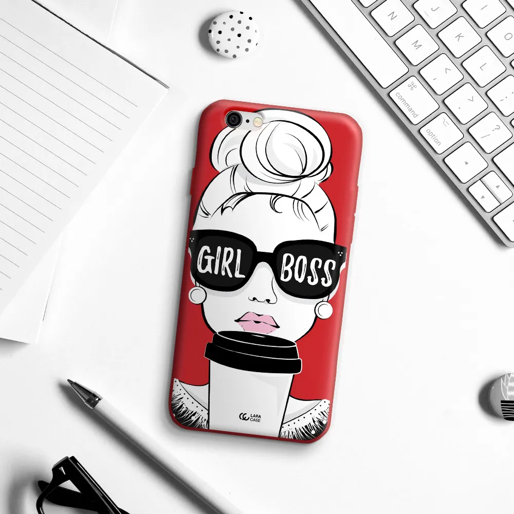 Girl Boss Apple iPhone 6 Silicone Imperial Red Case