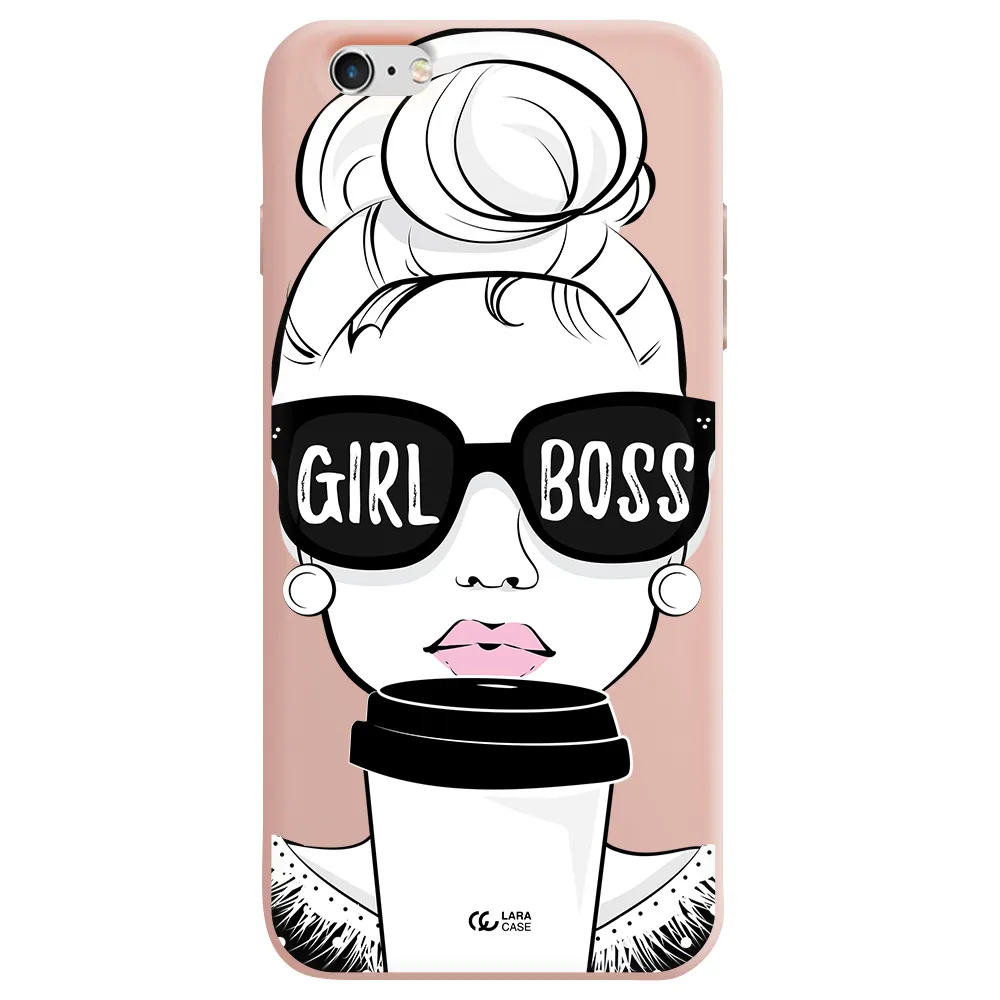 Girl Boss Apple iPhone 6S Silicone pastel pink Case