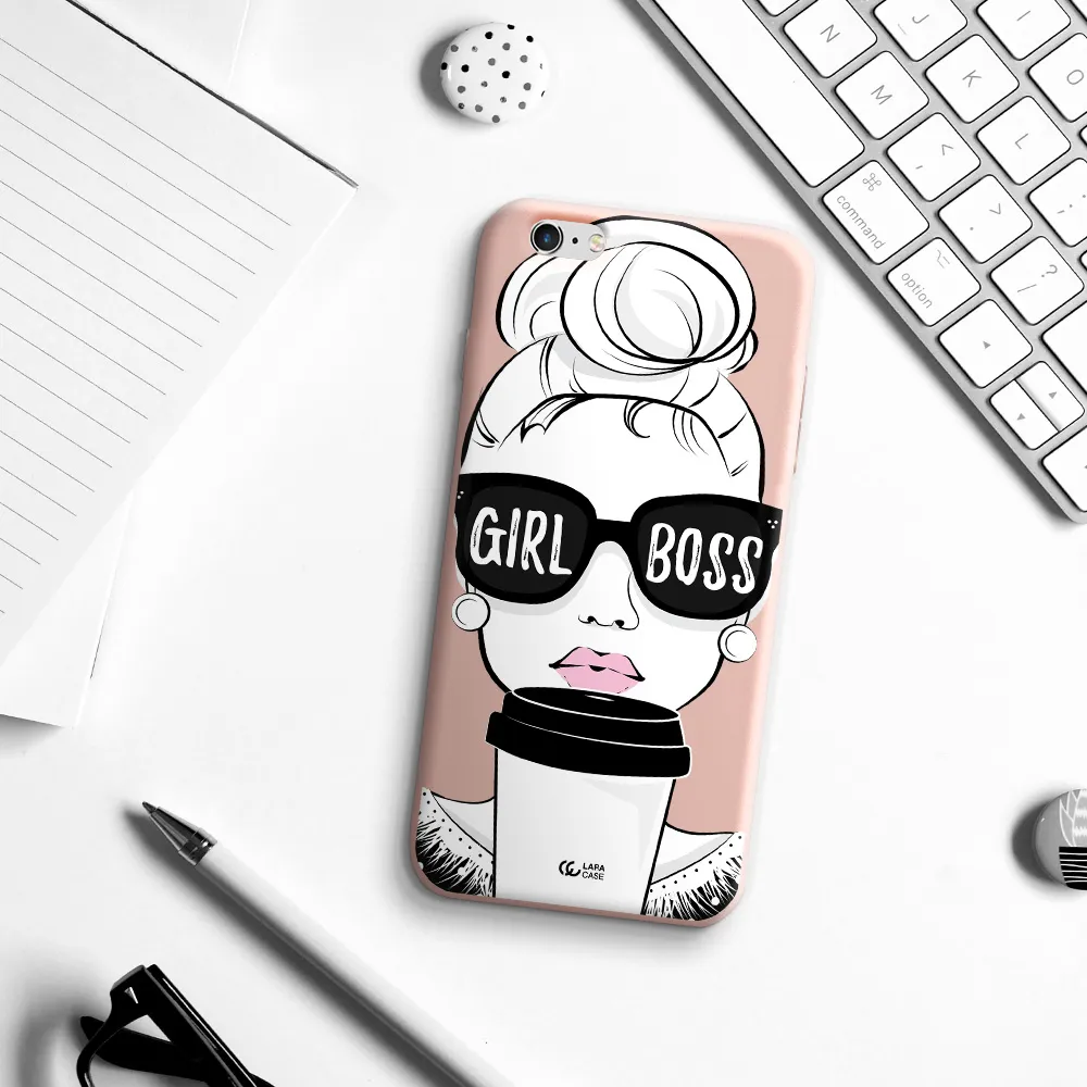 Girl Boss Apple iPhone 6S Silicone pastel pink Case