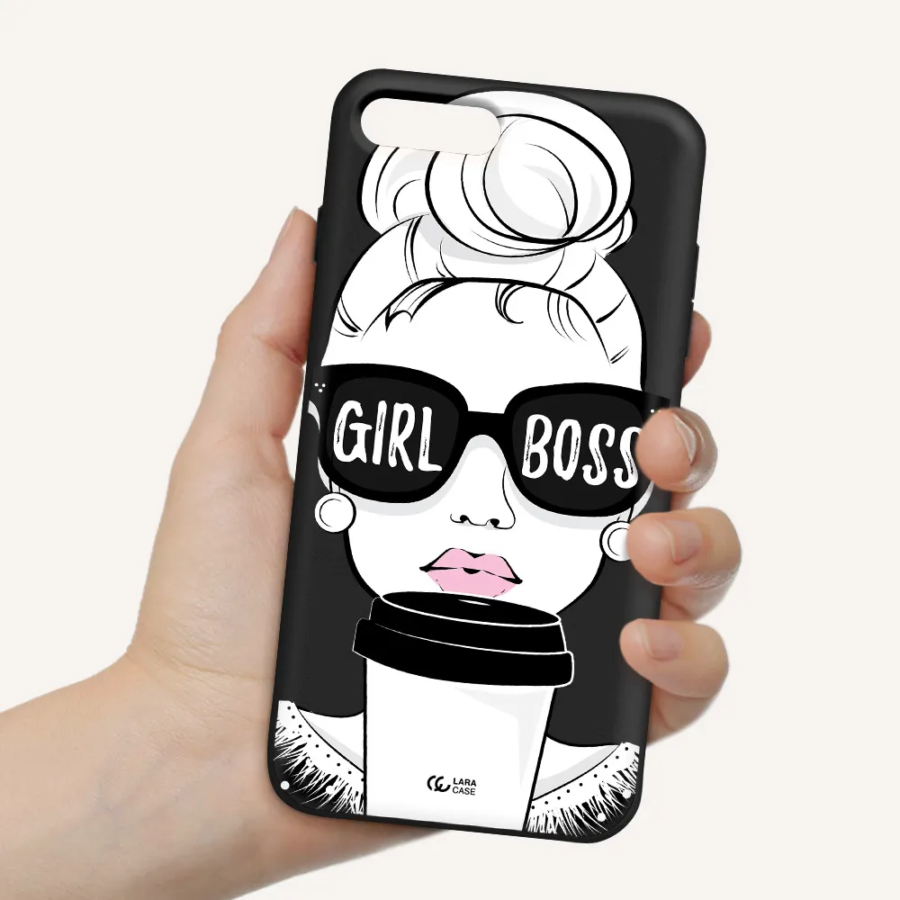 Girl Boss Apple iPhone 7 plus Silicone black Case