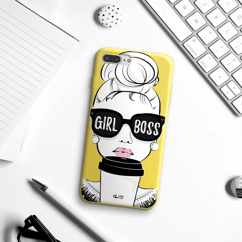 Girl Boss Apple iPhone 7 plus Silicone canary yellow Case