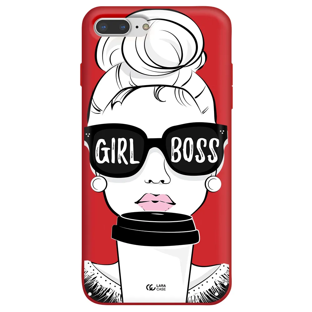 Girl Boss Apple iPhone 7 plus Silicone Imperial Red Case