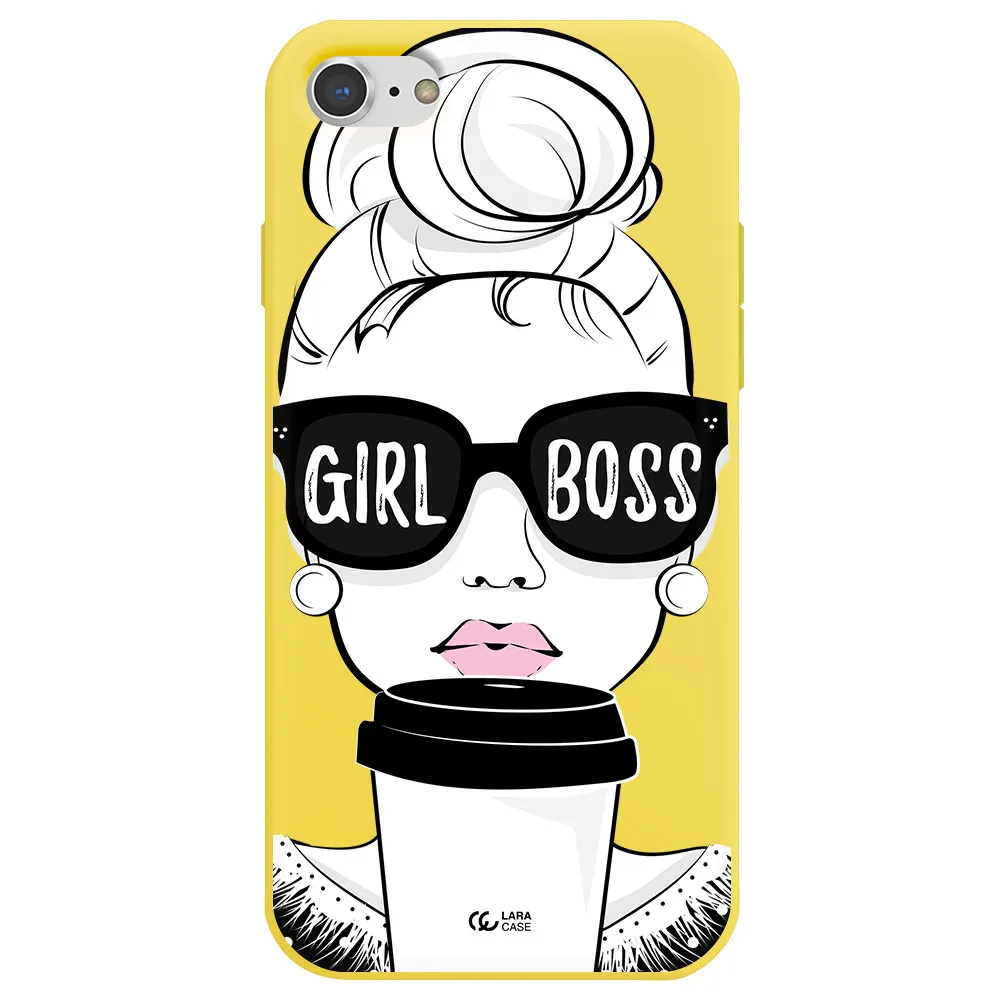 Girl Boss Apple iPhone 7 Silicone canary yellow Case