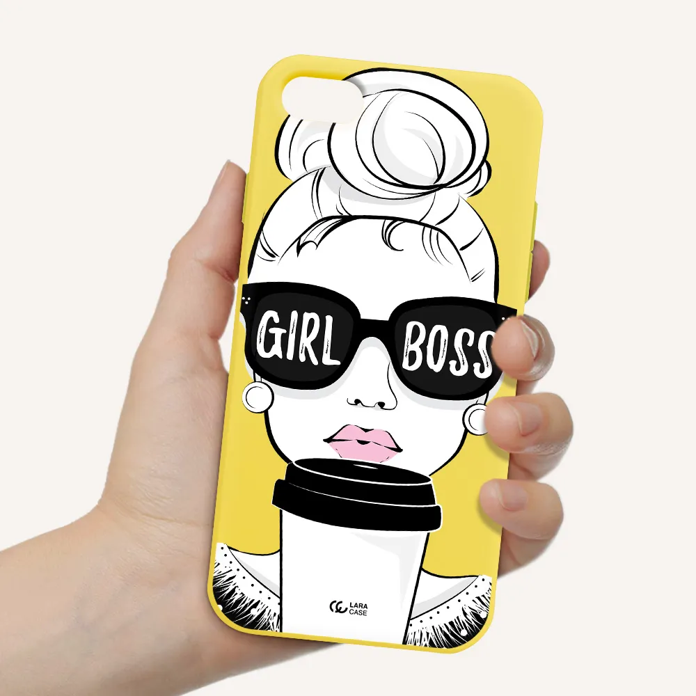 Girl Boss Apple iPhone 7 Silicone canary yellow Case