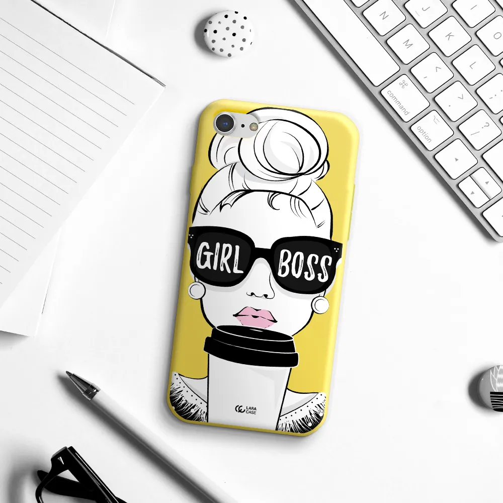 Girl Boss Apple iPhone 7 Silicone canary yellow Case