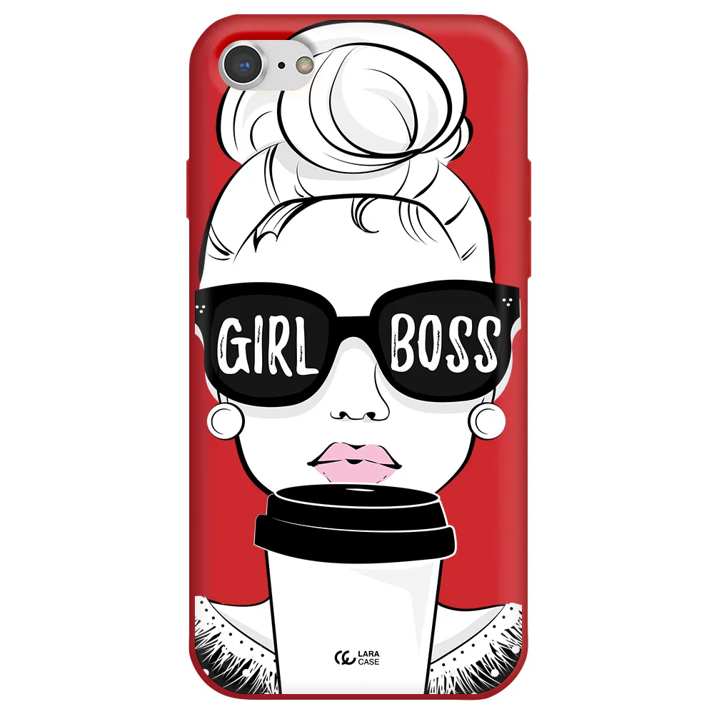 Girl Boss Apple iPhone 7 Silicone Imperial Red Case