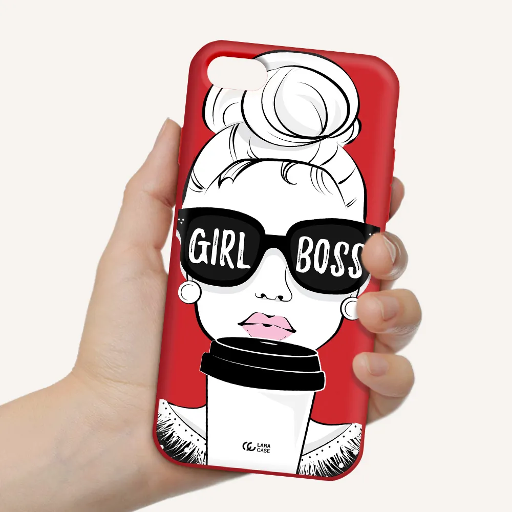 Girl Boss Apple iPhone 7 Silicone Imperial Red Case