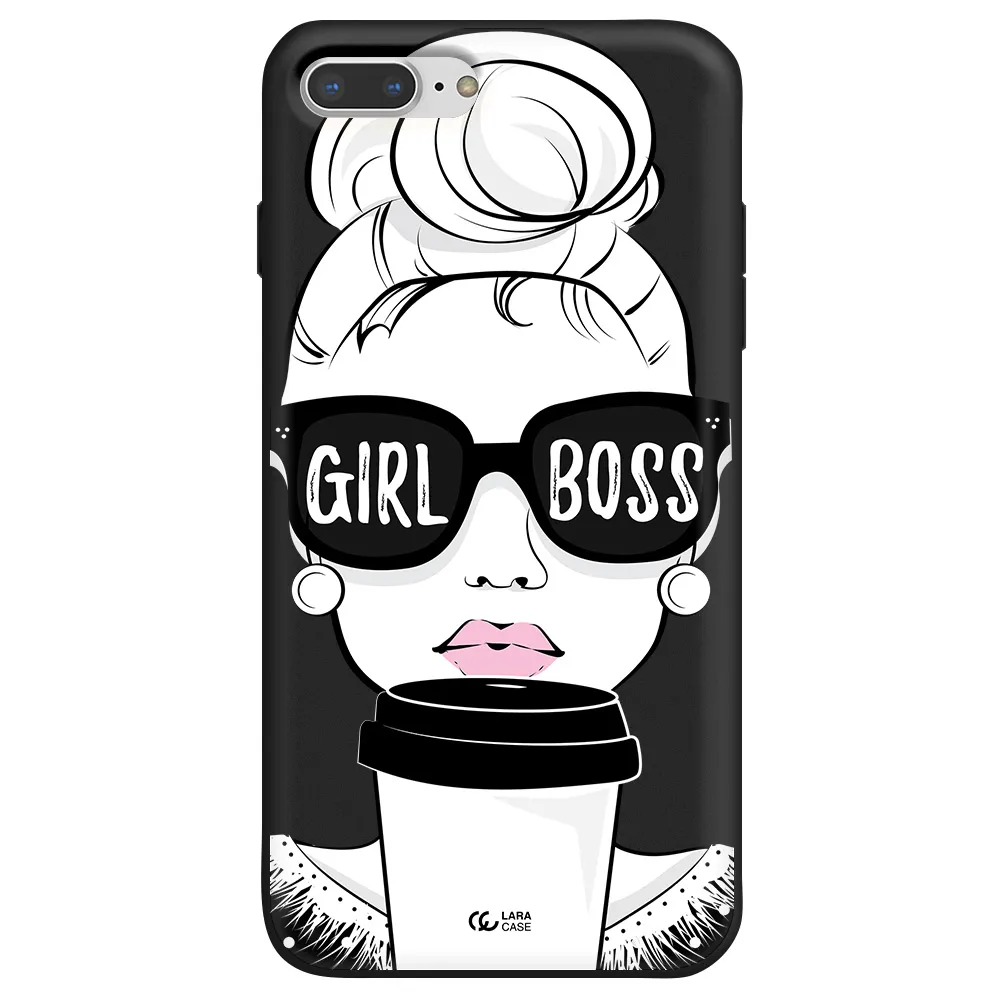Girl Boss Apple iPhone 8 plus Silicone black Case