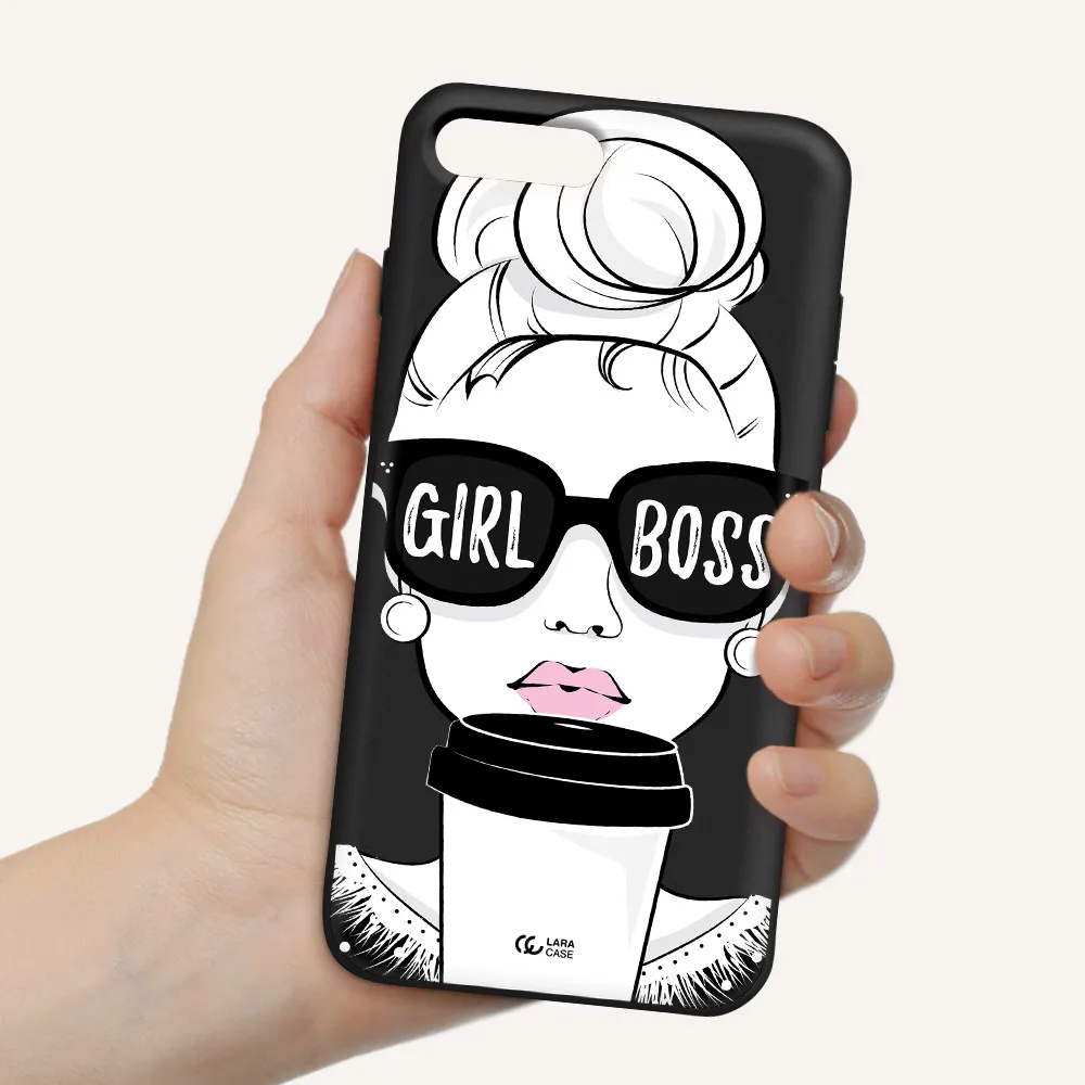 Girl Boss Apple iPhone 8 plus Silicone black Case