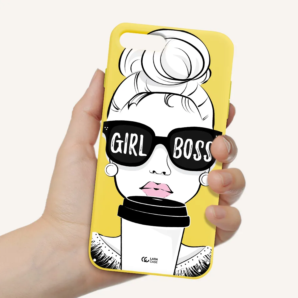 Girl Boss Apple iPhone 8 plus Silicone canary yellow Case