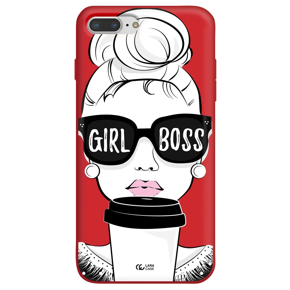 Girl Boss Apple iPhone 8 plus Silicone Imperial Red Case