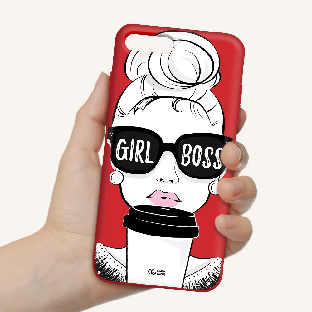 Girl Boss Apple iPhone 8 plus Silicone Imperial Red Case