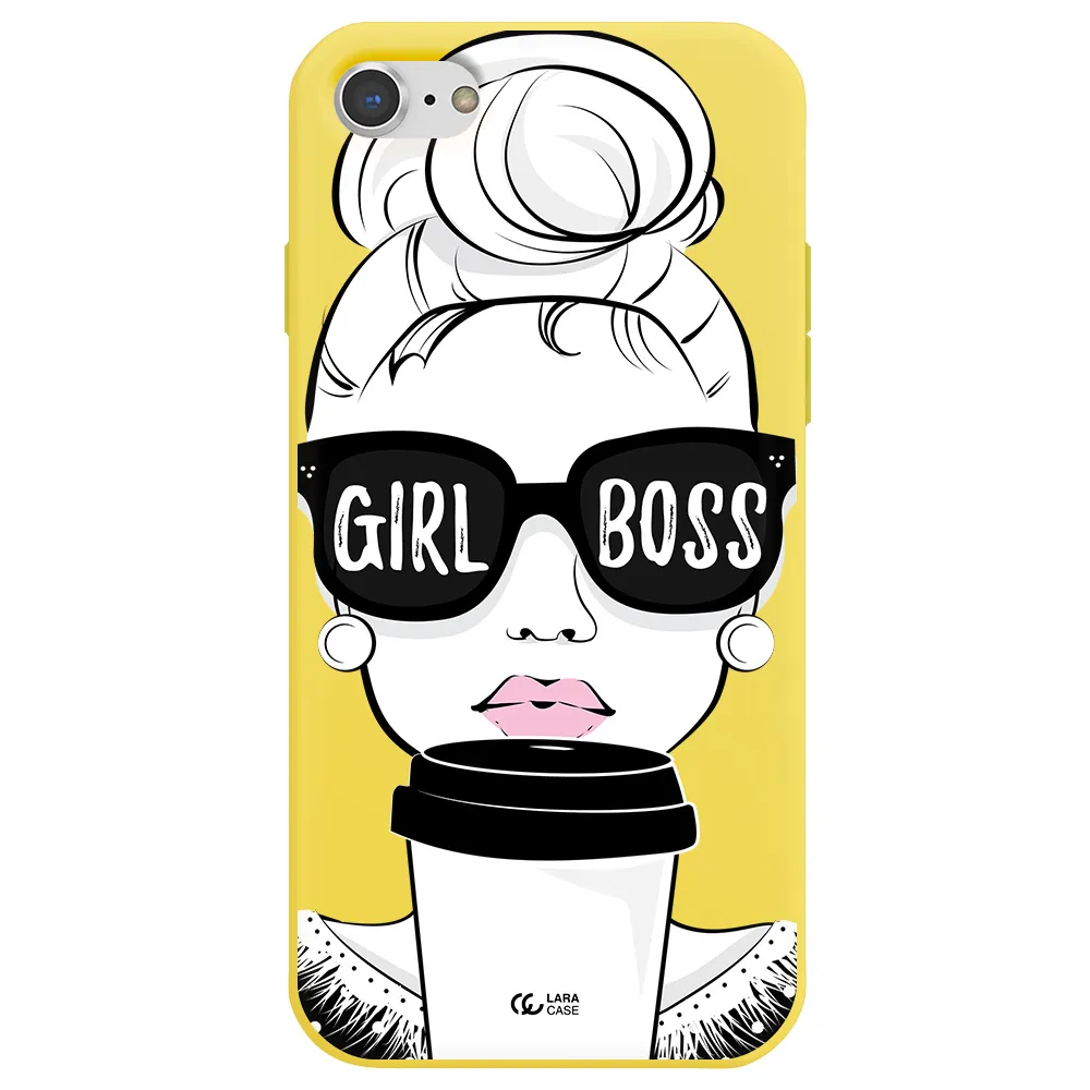 Girl Boss Apple iPhone 8 Silicone canary yellow Case
