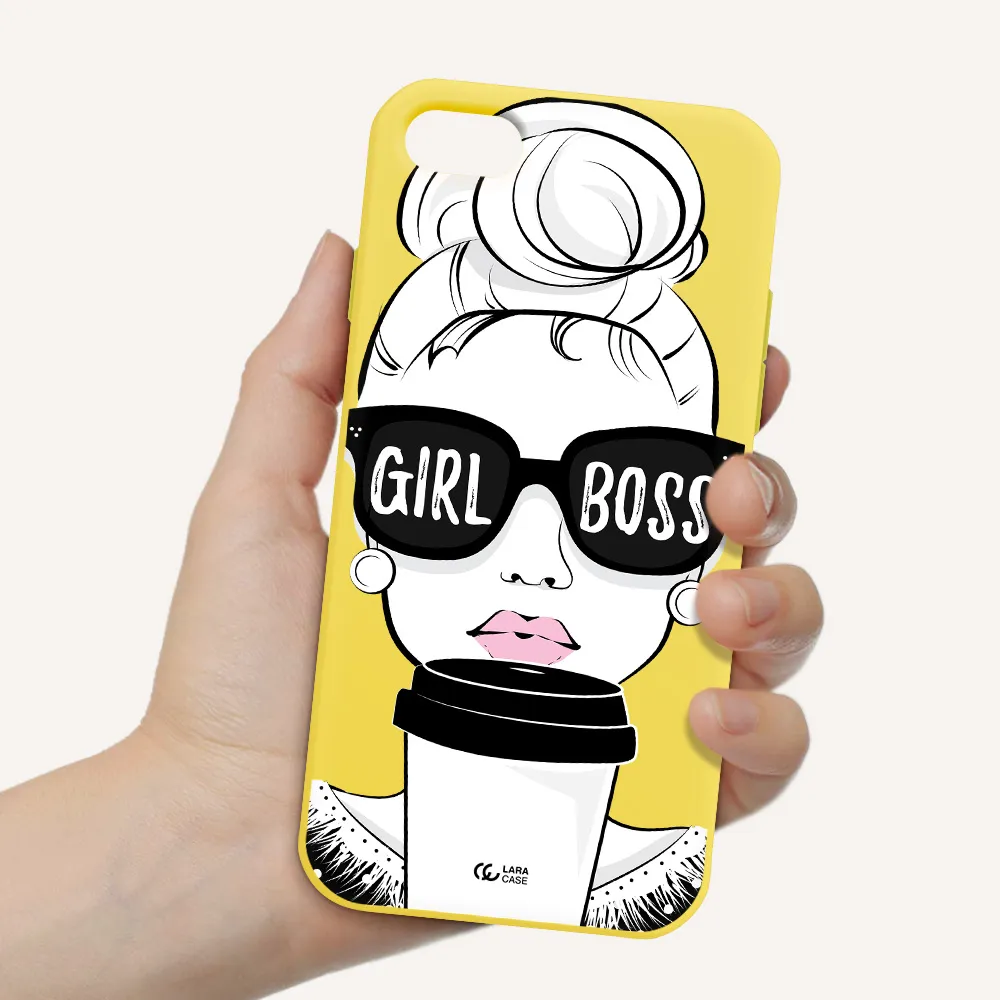 Girl Boss Apple iPhone 8 Silicone canary yellow Case