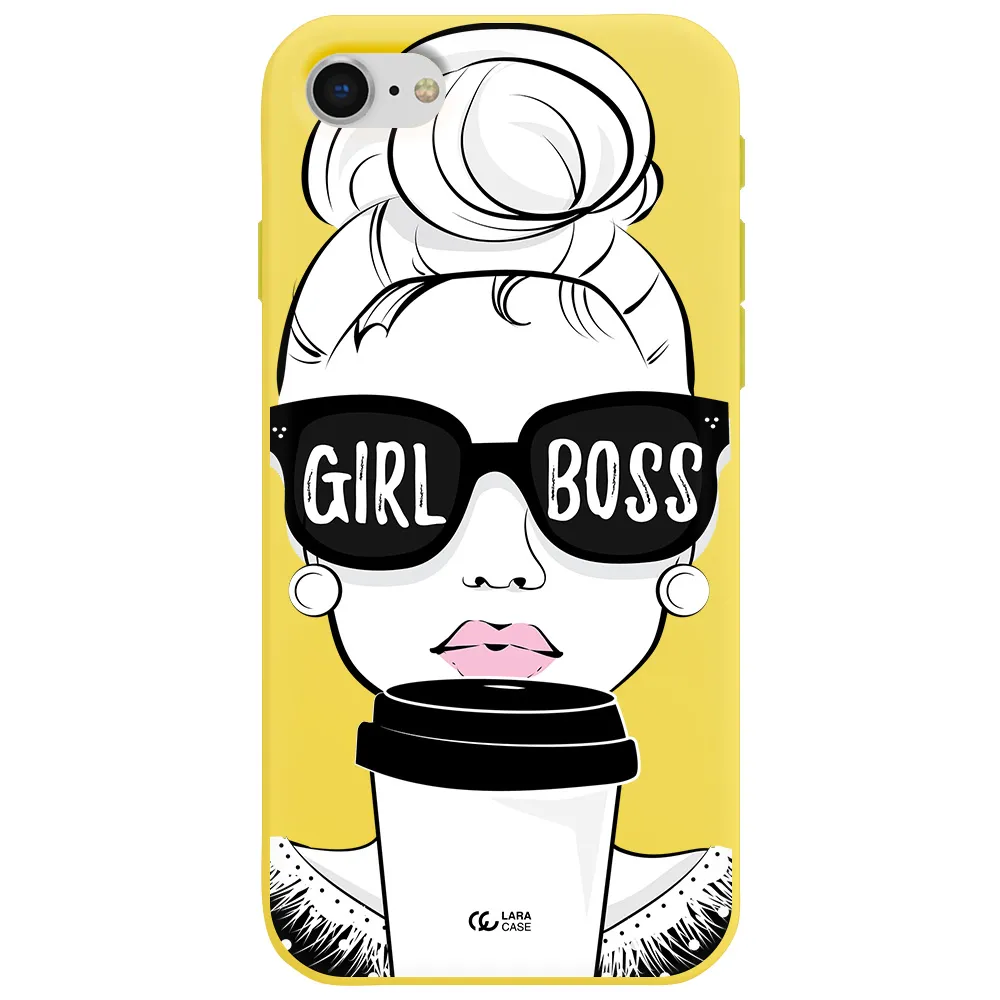 Girl Boss Apple iPhone se 2020 Silicone canary yellow Case
