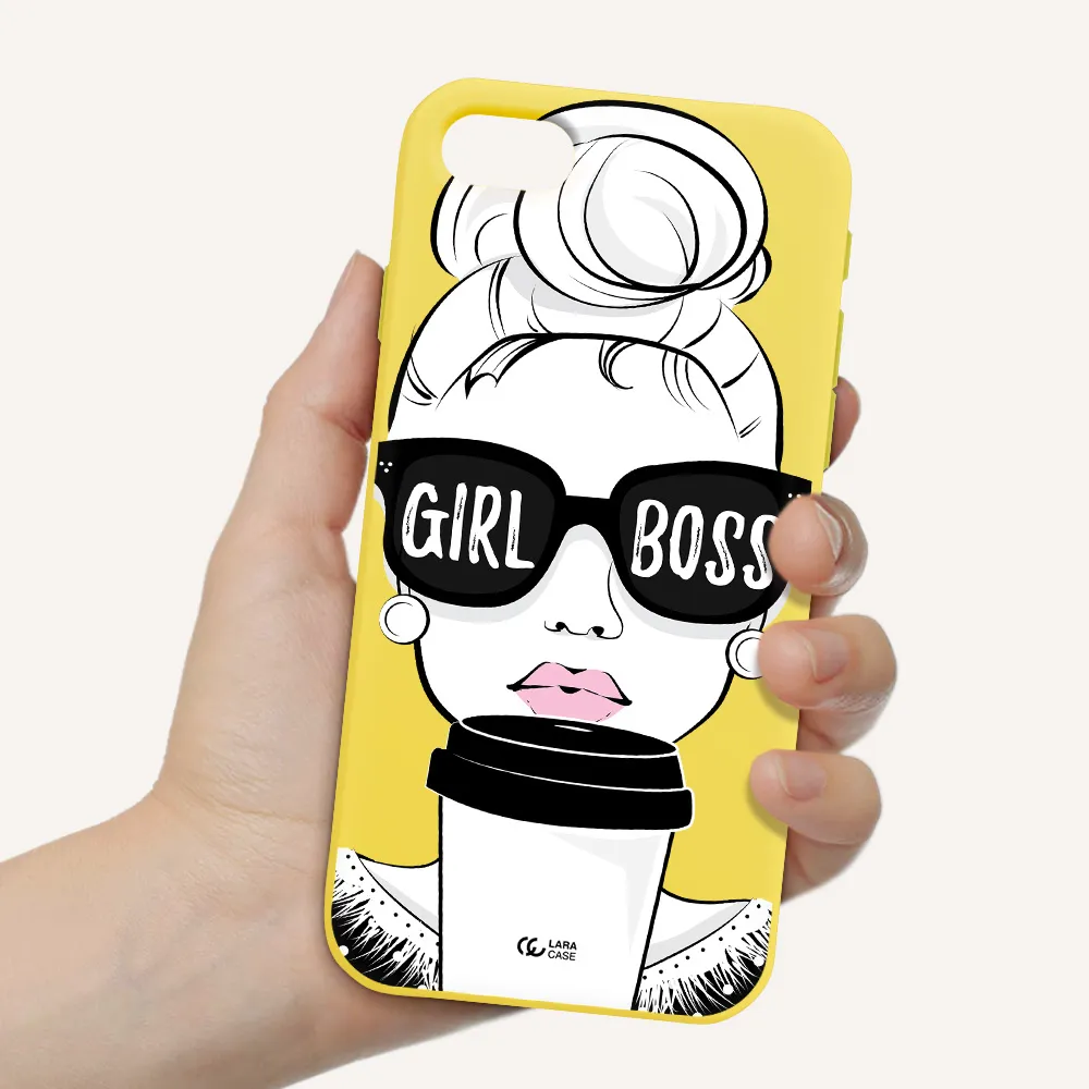 Girl Boss Apple iPhone se 2020 Silicone canary yellow Case