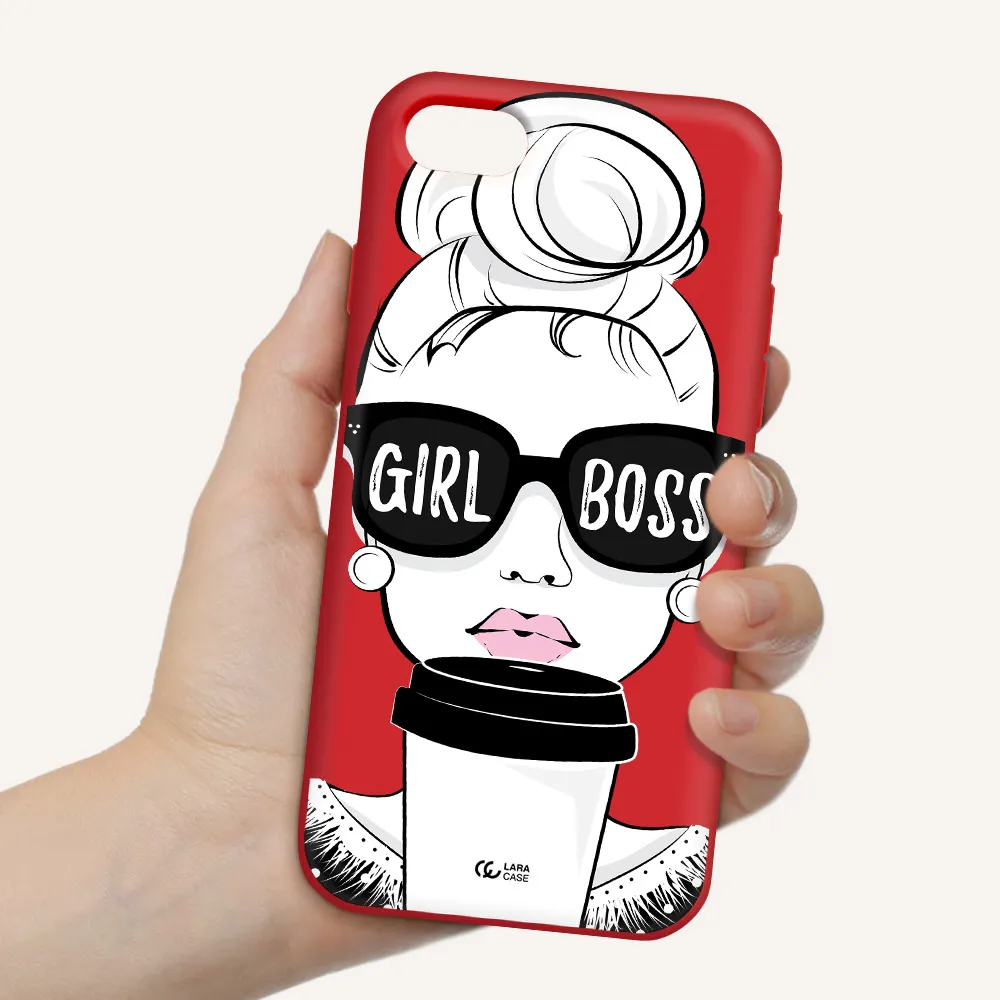 Girl Boss Apple iPhone se 2020 Silicone Imperial Red Case