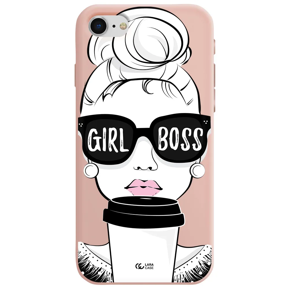Girl Boss Apple iPhone se 2020 Silicone pastel pink Case