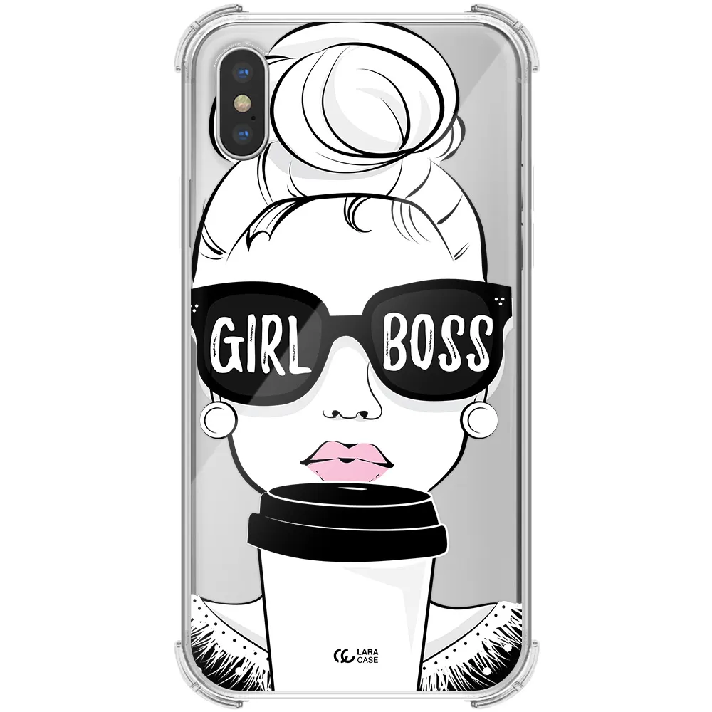 Girl Boss Apple iPhone X Clear PC Case