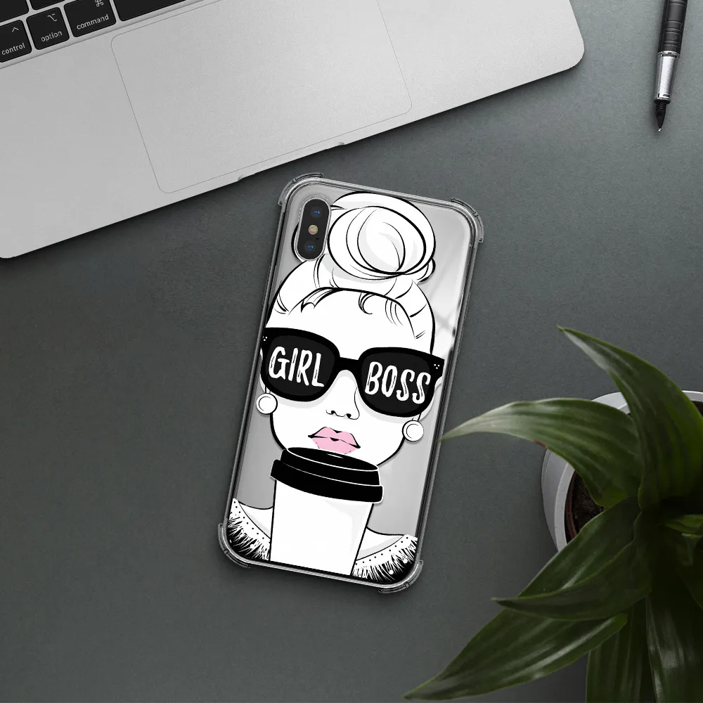 Girl Boss Apple iPhone X Clear PC Case