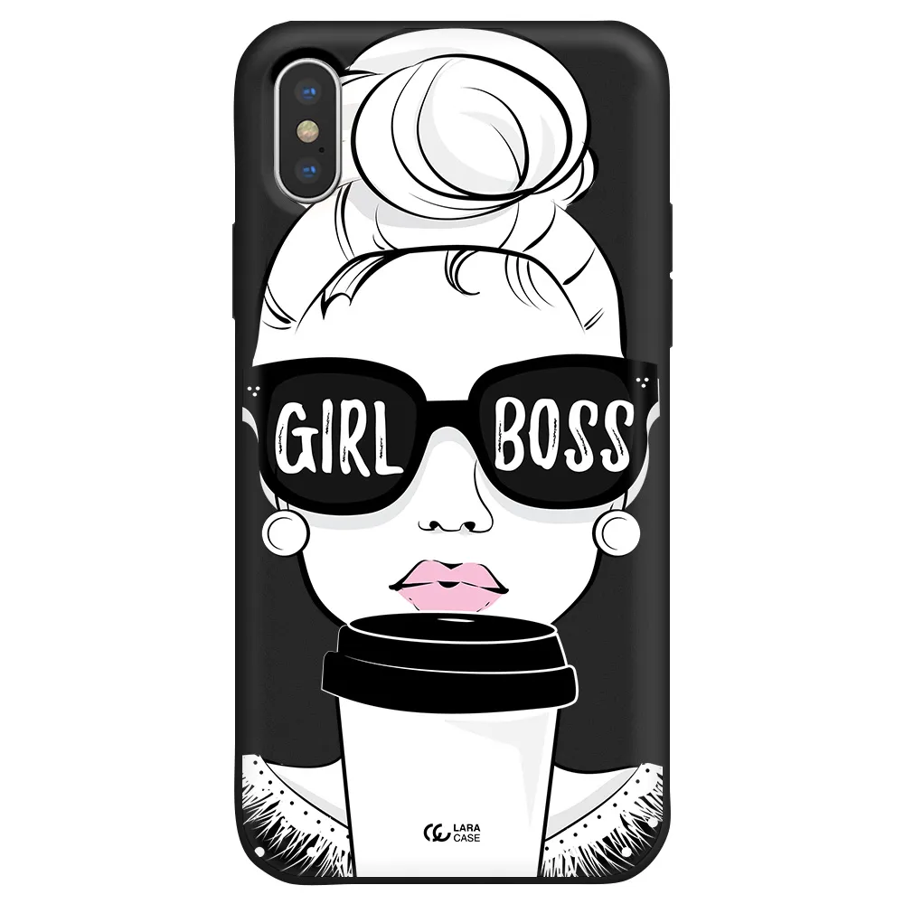 Girl Boss Apple iPhone X Silicone black Case