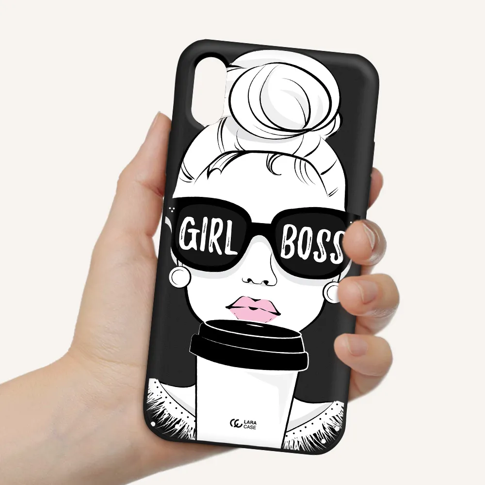 Girl Boss Apple iPhone X Silicone black Case