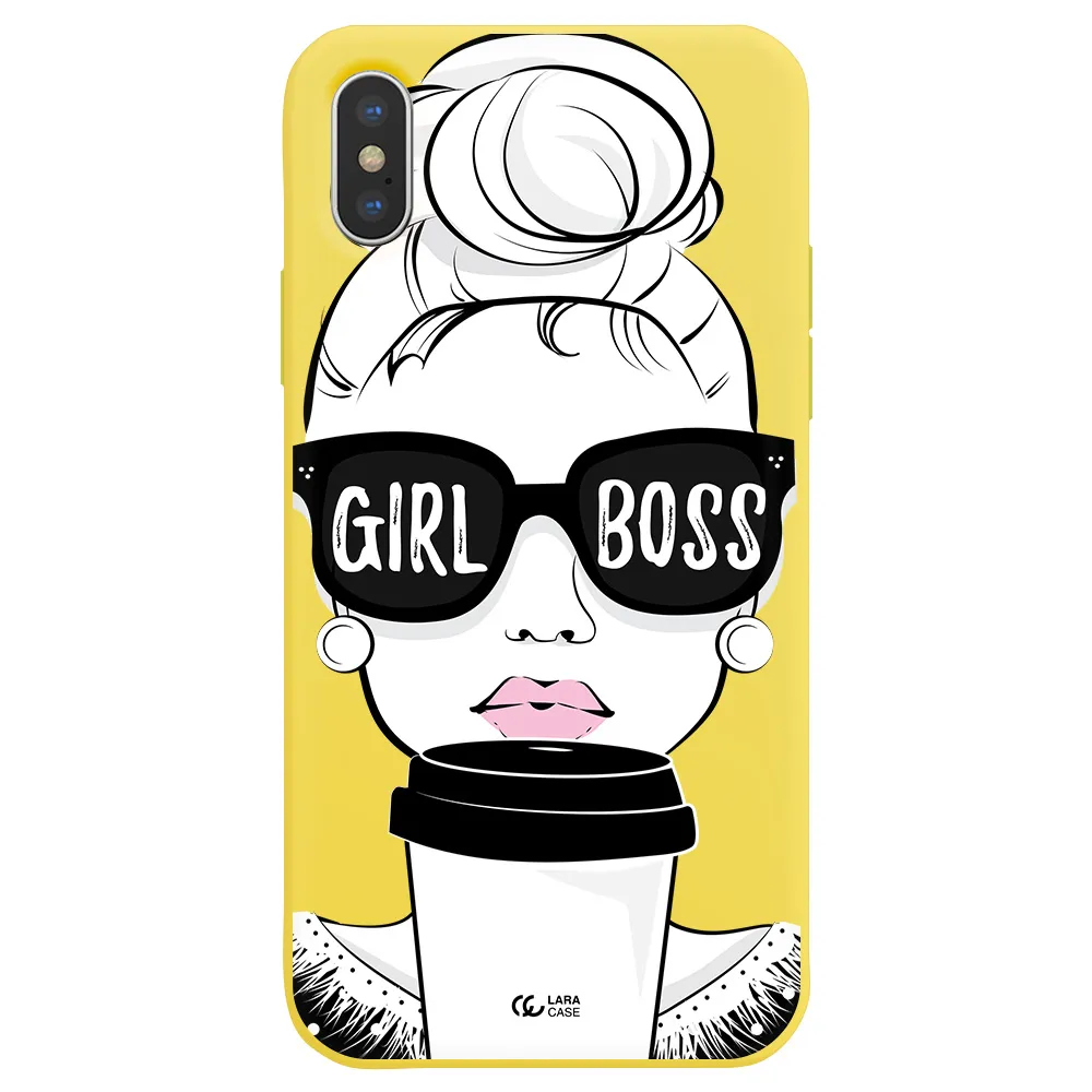 Girl Boss Apple iPhone X Silicone canary yellow Case