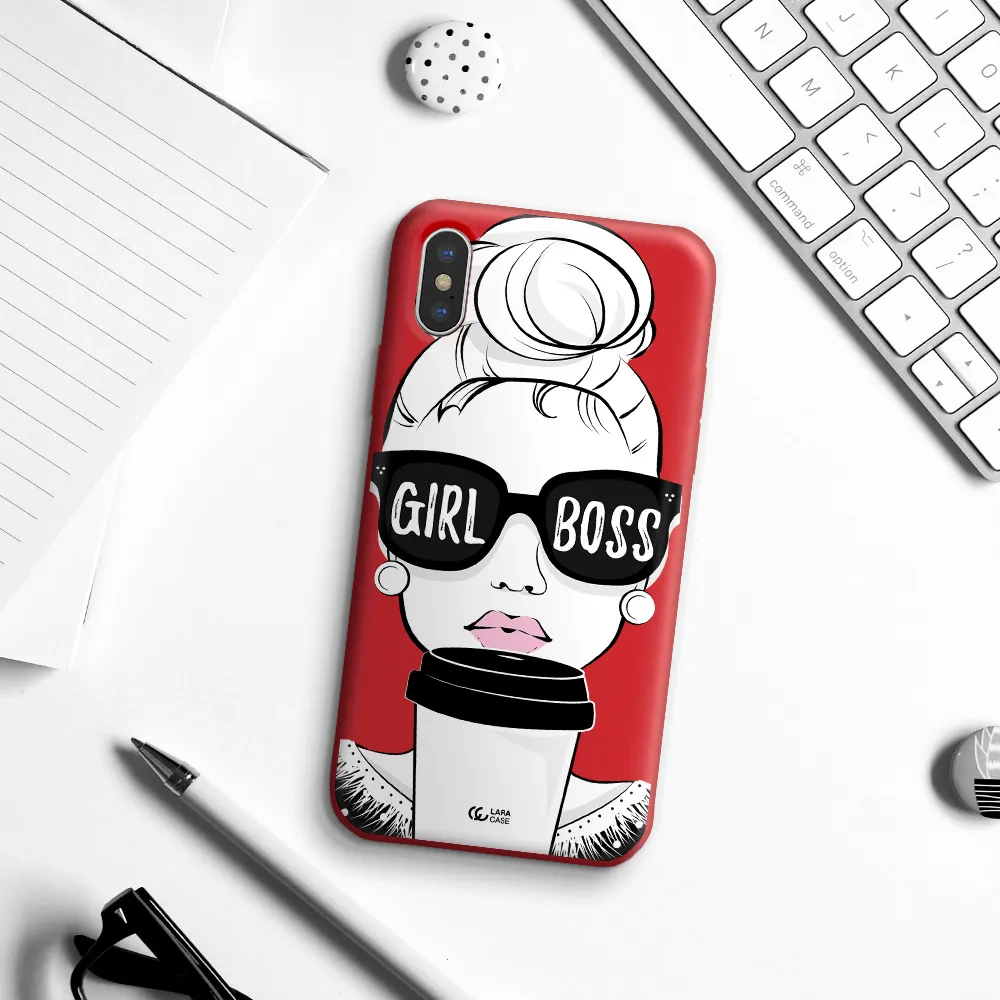 Girl Boss Apple iPhone X Silicone Imperial Red Case