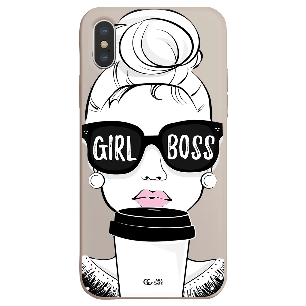 Girl Boss Apple iPhone X Silicone Stone Case