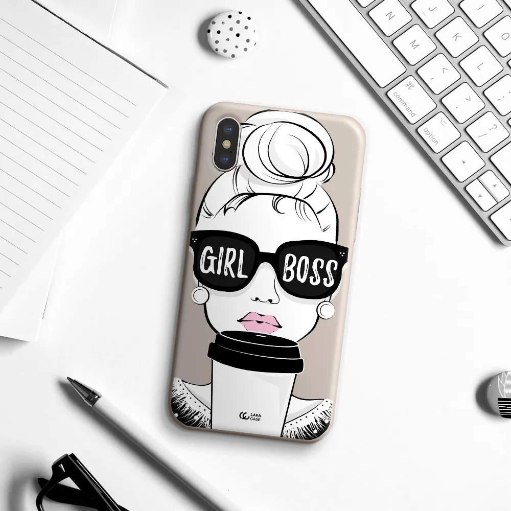 Girl Boss Apple iPhone X Silicone Stone Case