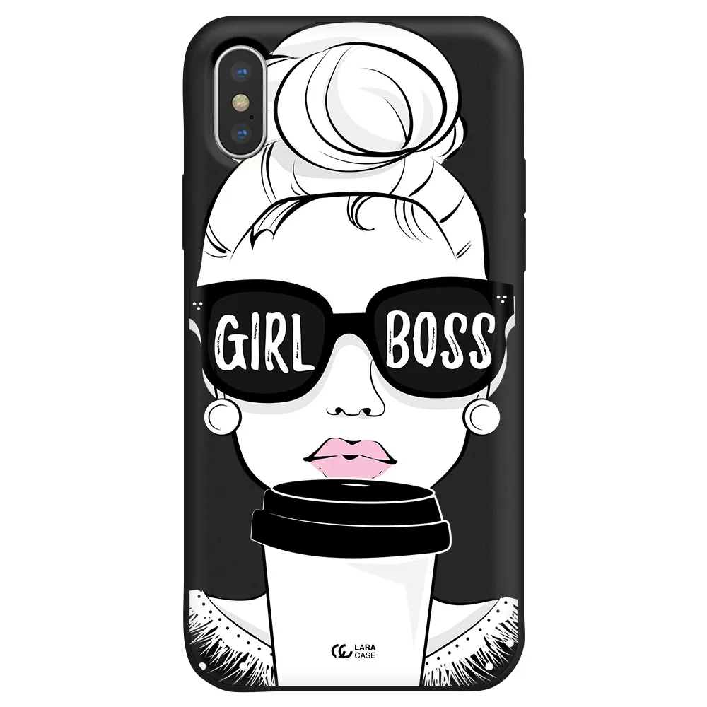Girl Boss Apple iPhone XS Silicone black Case