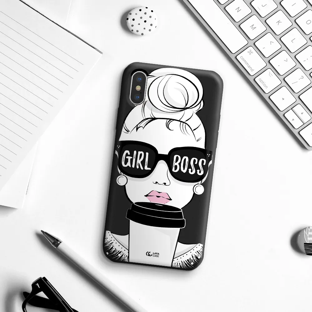 Girl Boss Apple iPhone XS Silicone black Case