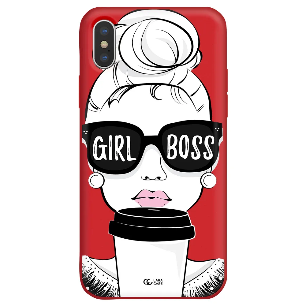 Girl Boss Apple iPhone XS Silicone Imperial Red Case