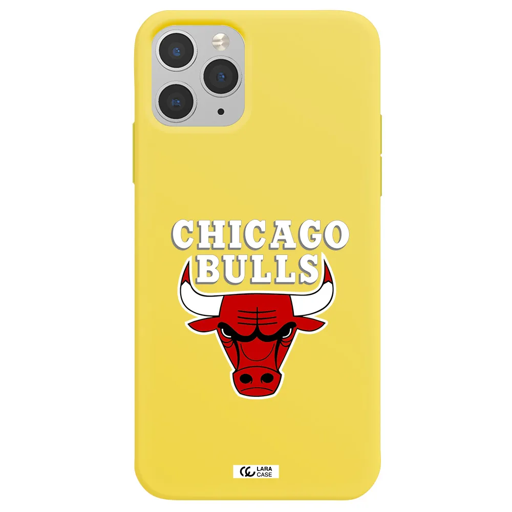 Chicago Bulls Apple iPhone 11 pro max Silicone canary yellow Case